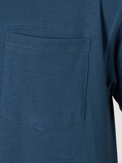 klær nei Wrangler menn riggs workwear kortermet 1 lomme ytelse t-skjorte oxford blå (3w701ob) 8V40280