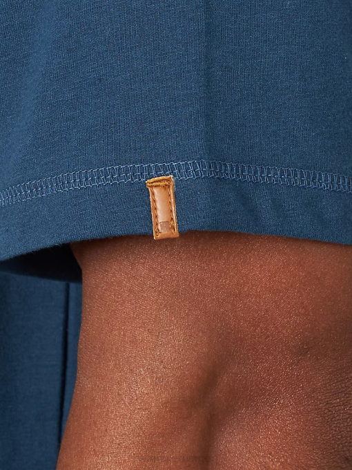 klær nei Wrangler menn riggs workwear kortermet 1 lomme ytelse t-skjorte oxford blå (3w701ob) 8V40280