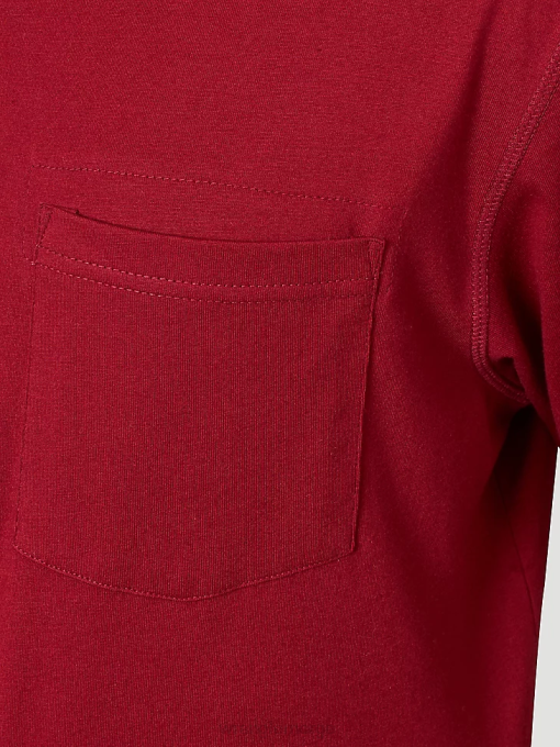 klær nei Wrangler menn riggs workwear kortermet 1 lomme ytelse t-skjorte ripsrød (3w701cr) 8V40276