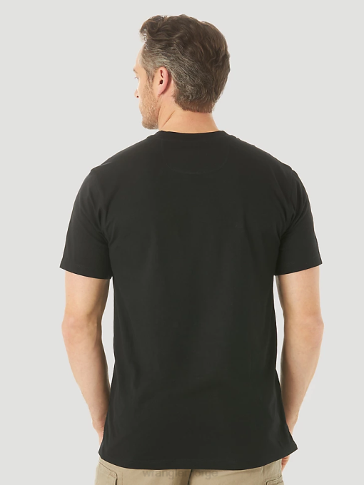 klær nei Wrangler menn riggs workwear kortermet 1 lomme ytelse t-skjorte svart (3w701bk) 8V40277