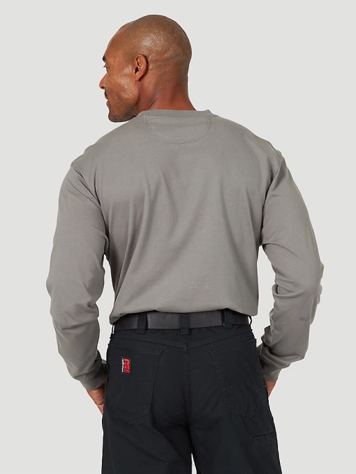 klær nei Wrangler menn riggs workwear langermet 1 lomme ytelse t-skjorte nikkel (3w702nk) 8V40285