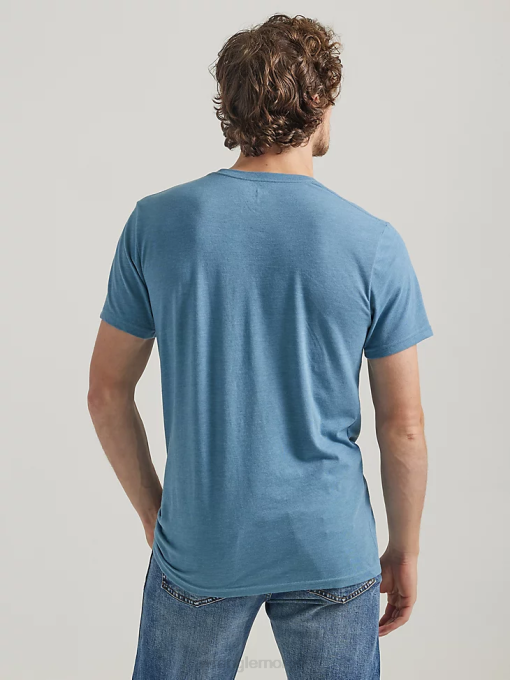 klær nei Wrangler menn riggs workwear langermet lomme t-skjorte burgunder (3w710bg) 8V40274