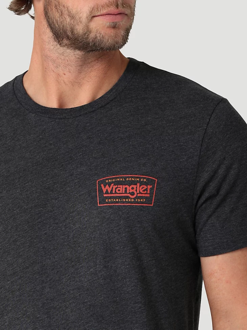 klær nei Wrangler menn riggs workwear langermet lomme t-skjorte burgunder (3w710bg) 8V40274