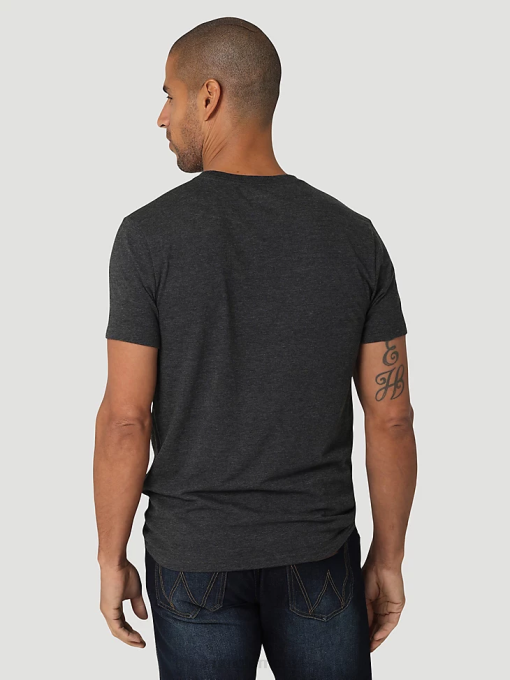 klær nei Wrangler menn riggs workwear langermet lomme t-skjorte burgunder (3w710bg) 8V40274