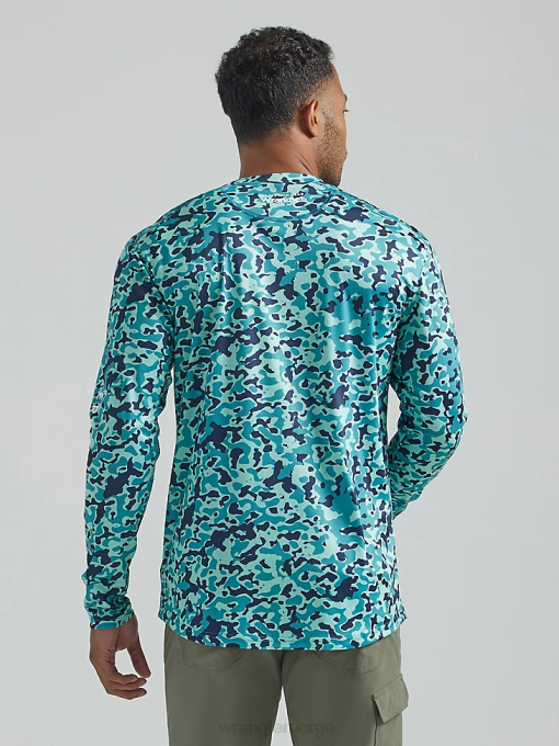 klær nei Wrangler menn riggs workwear langermet lomme t-skjorte burgunder (3w710bg) 8V40274