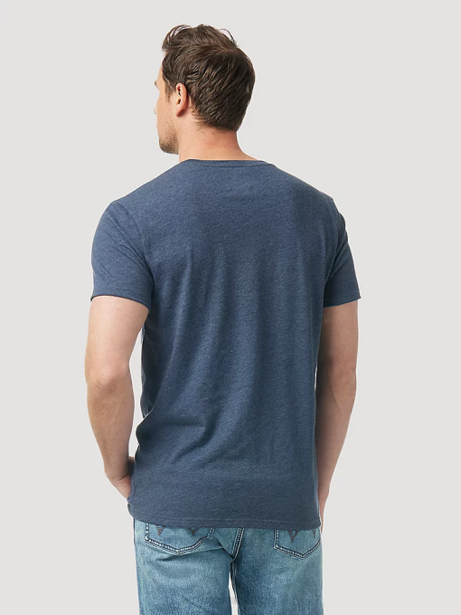 klær nei Wrangler menn riggs workwear langermet lomme t-skjorte burgunder (3w710bg) 8V40274