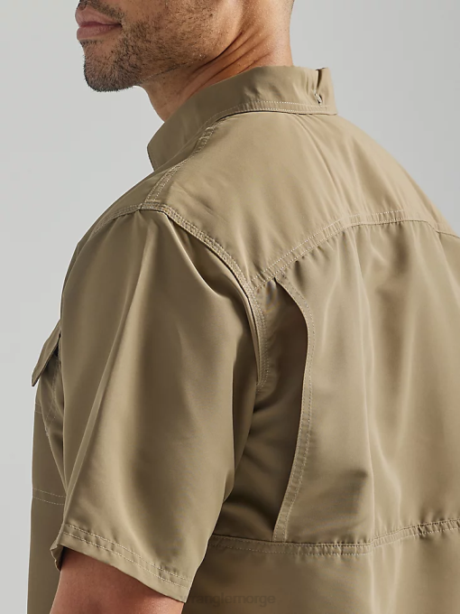 klær nei Wrangler menn riggs workwear lett arbeidsskjorte mørk khaki (112325420) 8V40348