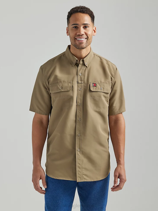 klær nei Wrangler menn riggs workwear lett arbeidsskjorte mørk khaki (112325420) 8V40348