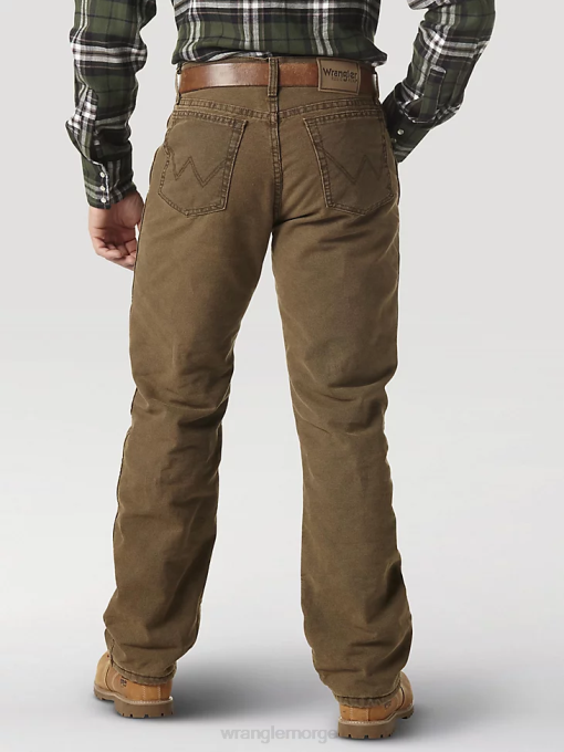 klær nei Wrangler menn robust termisk jeans nattbrun (33213nb) 8V40195