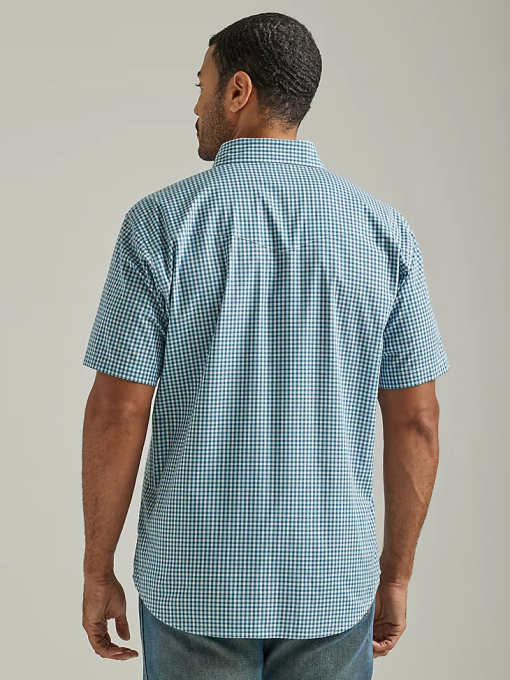 klær nei Wrangler menn rynkebestandig kortermet western-rutet skjorte blandede greener (112326369) 8V40447