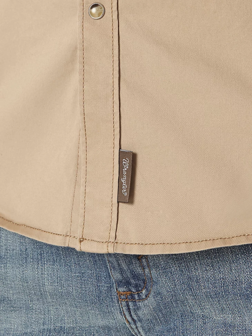 klær nei Wrangler menn vestlig skjorte med to knapper i kontrastkant tan (mvr502t) 8V40437