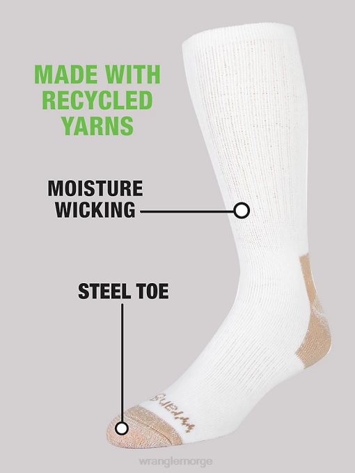 tilbehør nei Wrangler menn arbeidssokker for mannskap (6-pakning) hvit (112347655) 8V40729