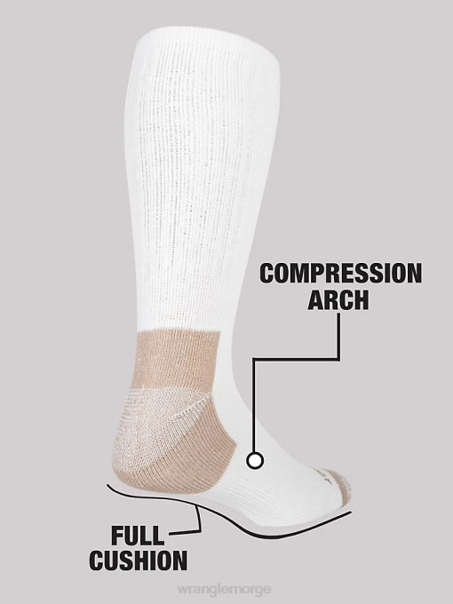 tilbehør nei Wrangler menn arbeidssokker for mannskap (6-pakning) hvit (112347655) 8V40729